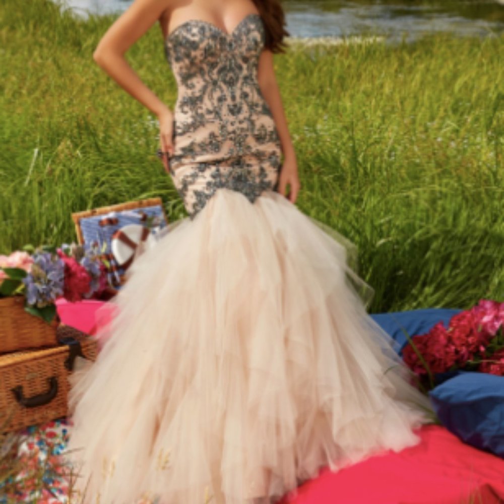 Beaded Tulle Mermaid Prom Dress - Formal - Prom